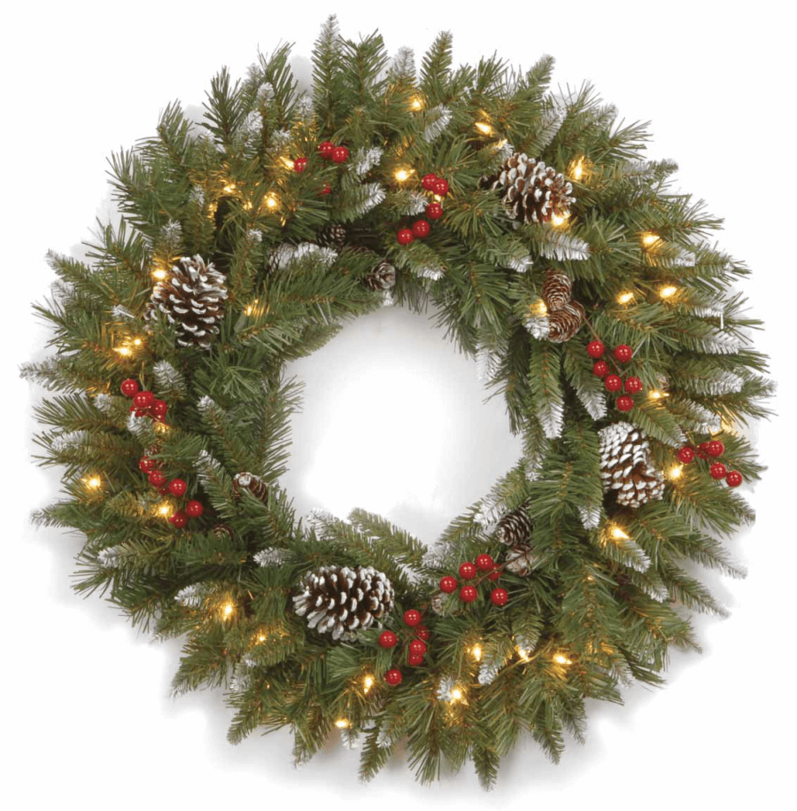 48 inch pre lit outdoor christmas wreath