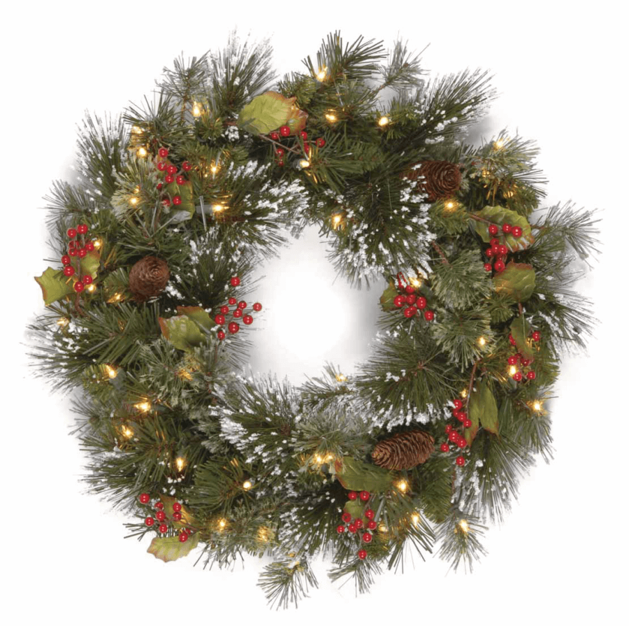 60 inch pre lit outdoor christmas wreath