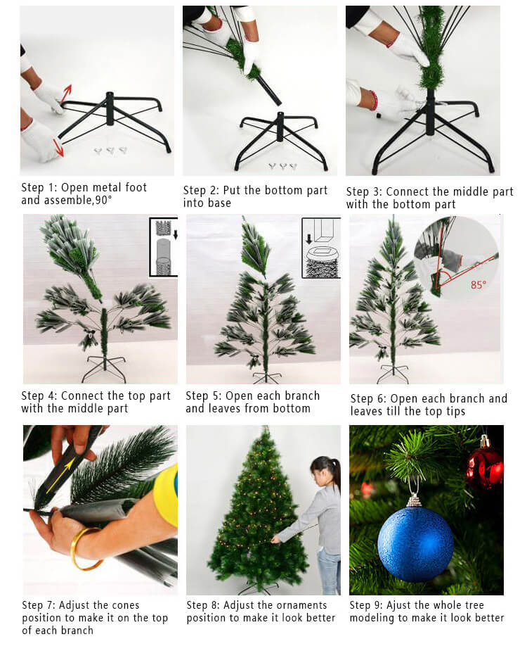 Assembly method of christmas trees