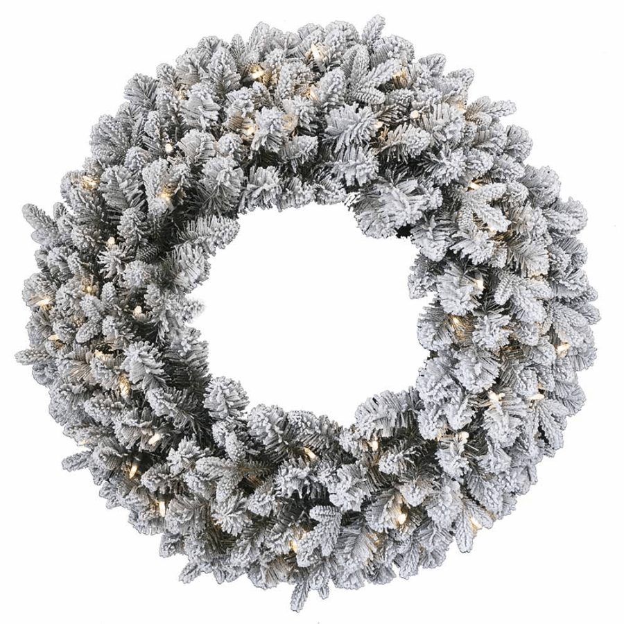 flocked christmas wreath