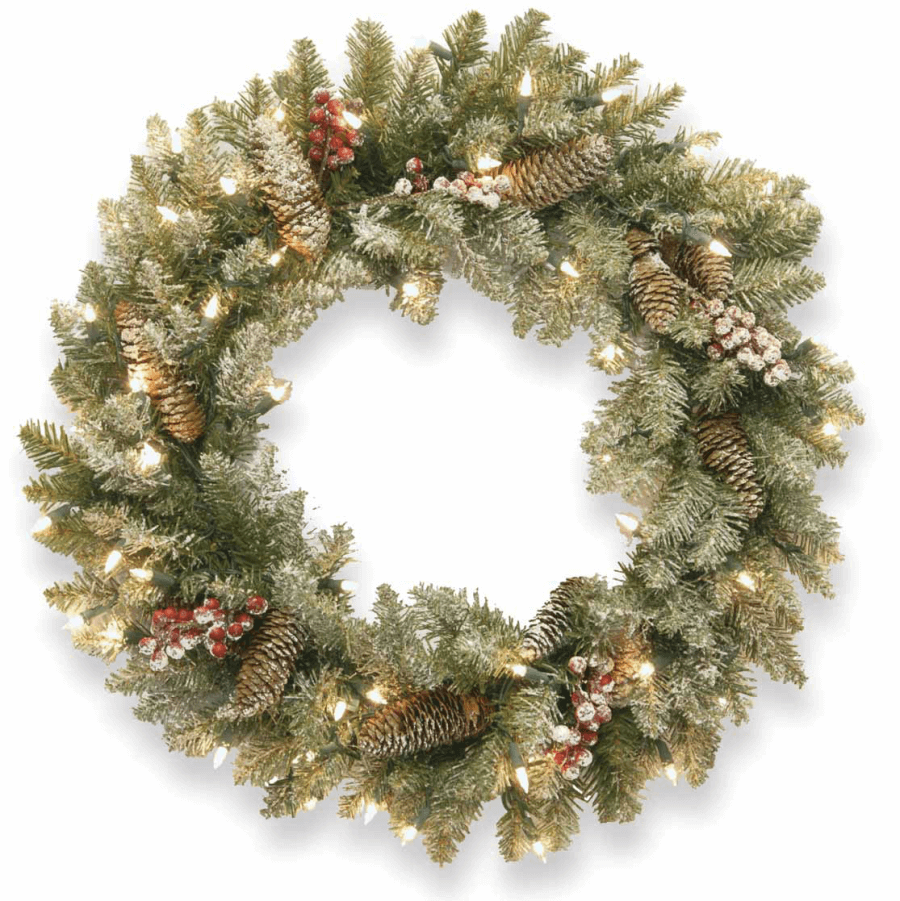 lighted christmas wreaths battery operated